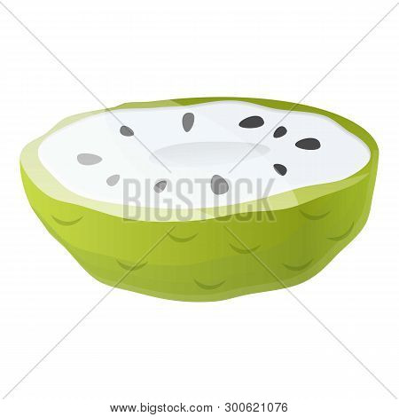 Half Soursop Icon. Cartoon Of Half Soursop Icon For Web Design Isolated On White Background