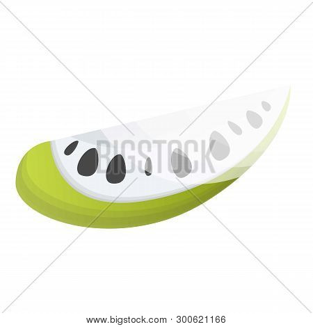 Slice Of Soursop Icon. Cartoon Of Slice Of Soursop Icon For Web Design Isolated On White Background