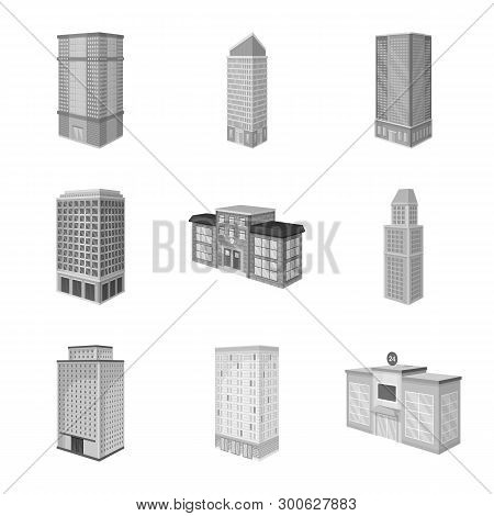 Vector Illustration Of Realty And Modern Logo. Set Of Realty And Building Vector Icon For Stock.