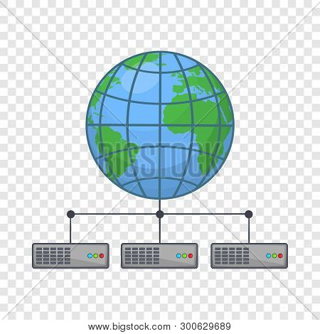 Global Storage Network Icon. Cartoon Illustration Of Clobal Storage Vector Icon For Web Design