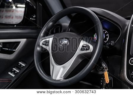 Novosibirsk, Russia - May 10, 2019:  Lifan X60,close-up Of The Dashboard, Speedometer, Tachometer An
