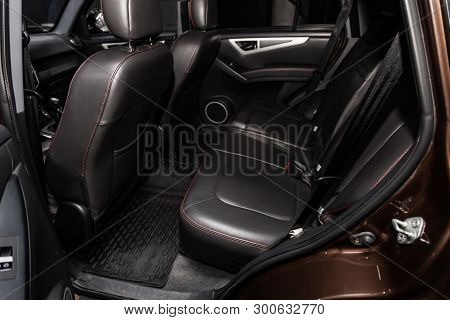 Novosibirsk, Russia - May 10, 2019:  Lifan X60,close-up Of The Rear Seats. Photography Of A Modern C