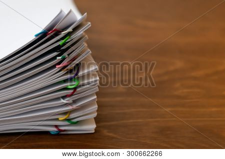 Employee Making Notes. Concept Of A Big Amount Of Office Work