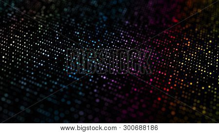 Halftone Pattern. Black And White Composition.v Glitch Background. Gradient Design Background. Abstr