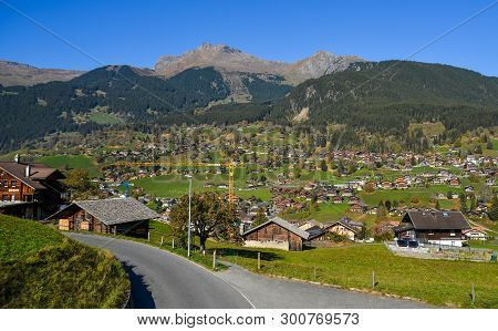 Mountain Town In Grindelwald, Switzerland