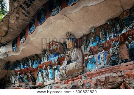 Dazu Rock Carvings as the World Heritage Site located in suburb Chongqing, China