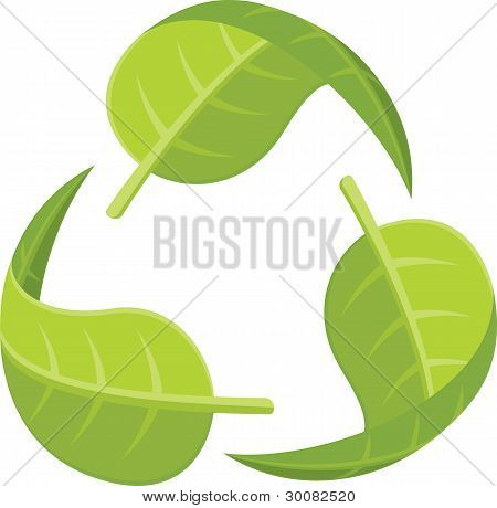 Simbolo di riciclo foglia