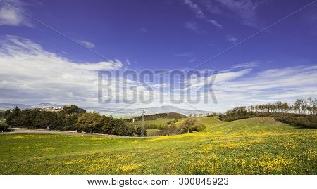 Village Trevinano Located Upon A Hill Near The Borders Of Lazio With The Tuscany And Umbria.  Italia