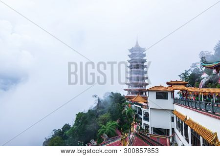 Kuala Lumpur, Malaysia, December 09, 2018: View Of People Traveling At Chin Swee Caves Temple, The T