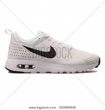 Vienna, Austria - August 30, 2017: Nike Air Max Tavas Br White Sneaker On White Background.