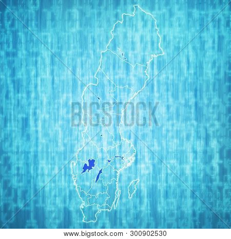 Swedish Counties On Map Of Administrative Divisions Of Sweden With Clipping Path