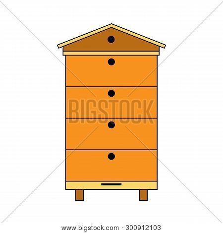 Modern Multi Beehive Icon. Color Bee Hive Vector Icon For Web Design Isolated On White