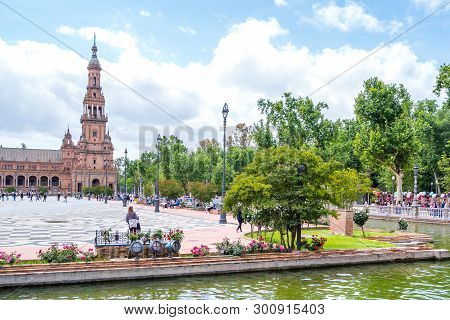 Seville Spain May 8th 2019 The Plaza De Espania Is A Square Located In The Park In Seville Built In 