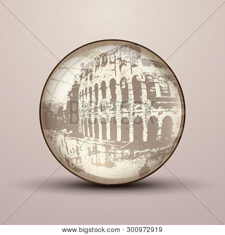 Vector 3d Sphere With A Colloseum Pattern