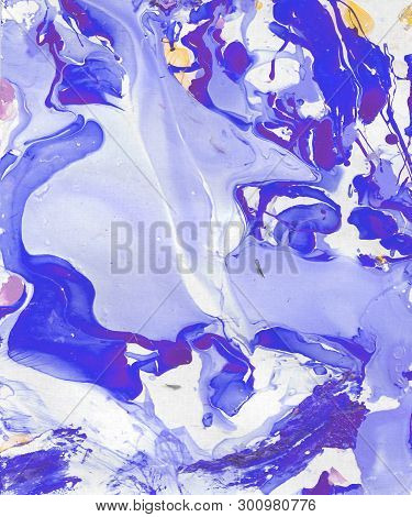 Hand Painted Blue Abstract Background. Design For Background, Banner, Flaer,poster,brochure Etc.