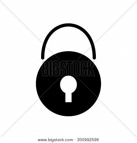 Flat Linear Design. Flat Locked Lock Icon For Apps And Web Sites. Vector Illustration. Lock Characte