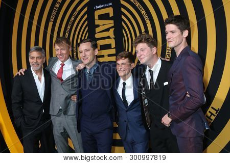 LOS ANGELES - MAY 7: George Clooney, Jay Paulson, Lewis Pullman, Graham P Martin, Josh Bolt, Pico Alexander at the 