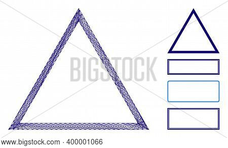 Vector Wire Frame Triangle Frame. Geometric Wire Frame 2d Network Made From Triangle Frame Icon, Des