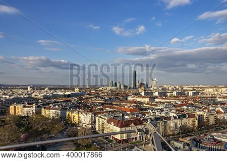 Vienna, Park Prater Austria, 03.29.2019.vein From Famous Prater Riesenrad, Old Giant Ferris Wheel An