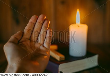 A Woman Sitting And Reading The Bible And Pray For God's Blessing With Faith In His Power The Idea O