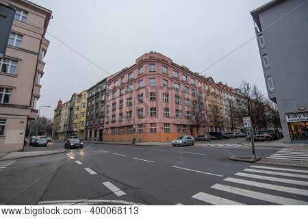 Ceskoslovenske Armády Is An Avenue With Traffic Cars In Dejvice, Prague 6.