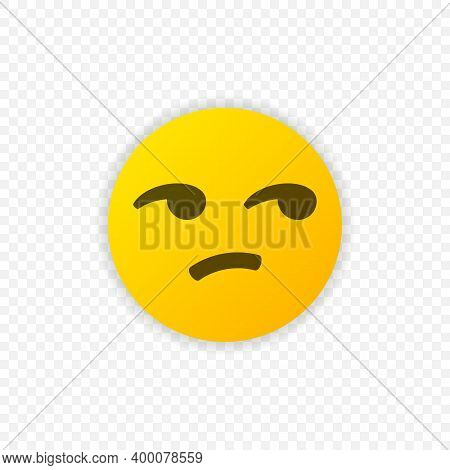 Not Funny Emoji Icon Isolated. Not Funny Emoticon. Vector Illustration Eps 10