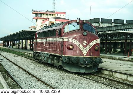 Fushe Kovove, Kosovo - September 27, 2009: Diesel Locomotive, A Nohab, Getting Ready To Pull A Passe