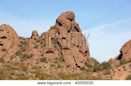 Papago kırmızı kayalar