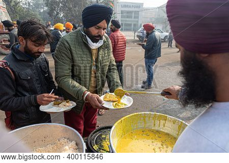 New Delhi, India - December 2020
A Sikh Man Serving Food At Protest Site,farmers Are Protesting Agai