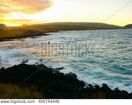 Easter Island Coastline. Easter Island Coast, Rocks And Ocean.
