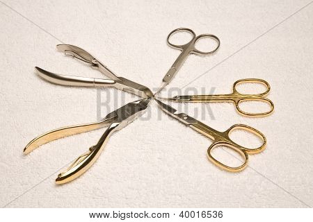 ManikÃ¼re set auf Handtuch