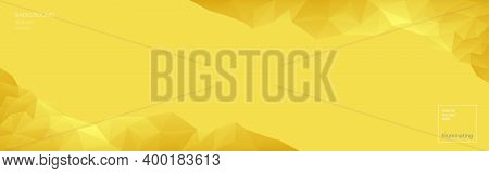 Vector Abstract Polygonal Illuminating Yellow Background. Geometric Shapes. Low Poly Style. In The C