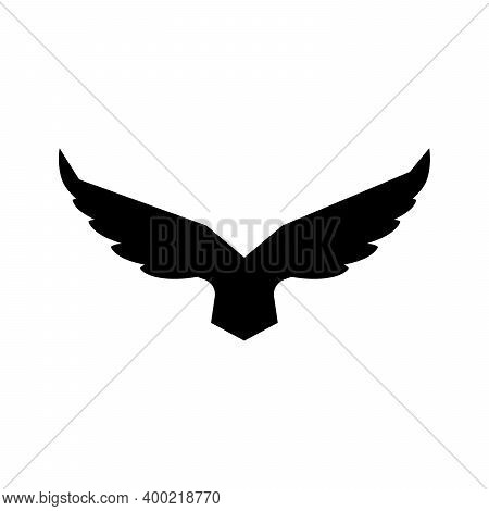 Falcon Soaring Rising Wings Logo Design Vector Template.luxury Corporate Heraldic Flying Eagle Phoen