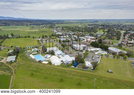 Aerial View Of The Township Of Singleton In The Hunter Valley In Regional New South Wales In Austral