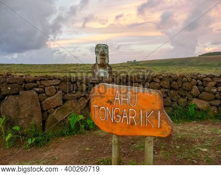 Angaroa, Easter Island, Chile - December 20, 2018: Orongo, The Relevance Of Easter Island. Orongo, T