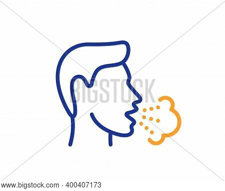 Cough Line Icon. Coronavirus Symptom Sign. Flu, Sneeze Or Pneumonie Symbol. Quality Design Element. 