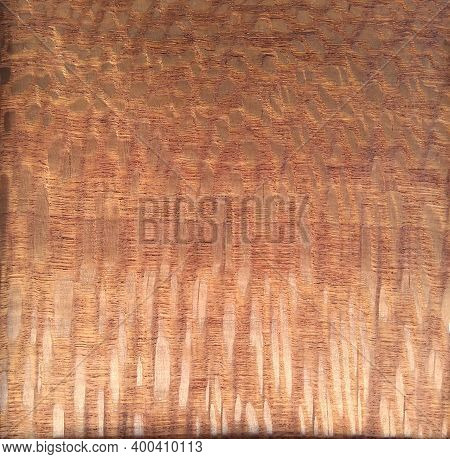 Natural Smoked Platano Wood Texture Background. Smoked Platano Veneer Surface For Interior And Exter