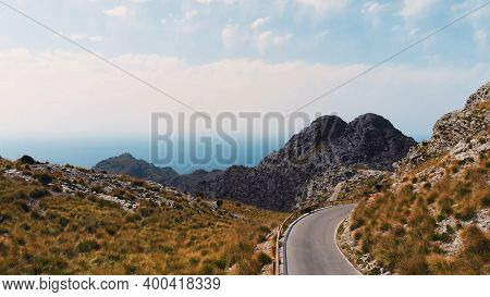 Aerial View Of The Knotted Tie - Nudo De Corbata, Mountain Road Leading To Cap De Formentor On Mallo