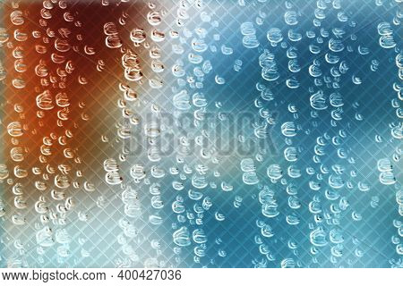 Oval Water Bubbles, Abstract Colorful Background
Fresh Water Drops Background On Colorful Surface