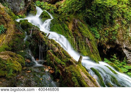 Beautiful Scenic Landscape Of Isichenko Waterfall In Kurdzhips Gorge In Caucasus Mountains By Mezmai