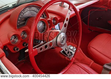 Bordeaux , Aquitaine  France - 12 15 2020 : Chevrolet Corvette C1 Oldtimer Convertible Classic Car D