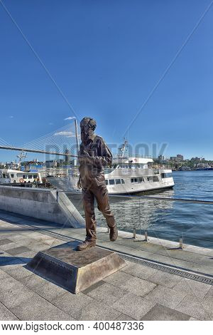 Russia, Vladivostok, August 26, 2016. The Monument To Alexander Isayevich Solzhenitsyn In Vladivosto