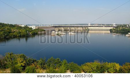 hydropower station in Zaporozhye on the Dnepr