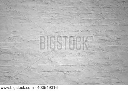 Dark Ultimate Gray Brick Wall Background, Old Grey Stone Brickwork Plaster Texture, Grunge White Cle