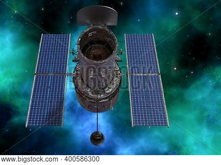 Space Telescope In Deep Space 3d Illustration