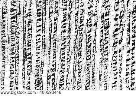 Grunge Texture Of The Crinkled Fabric. Monochrome Background Of The Distressed Surface With Vertical