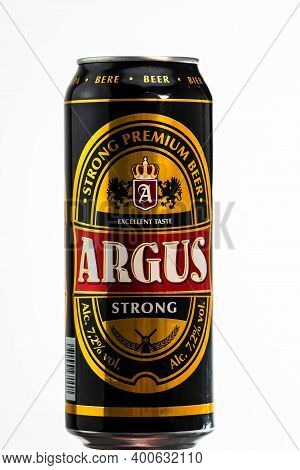 Argus Premium Lager Beer. Lild Supermarket Own Brand Beer. Studio Photo Shoot In Bucharest, Romania,