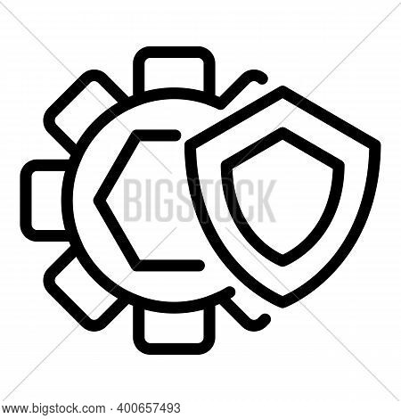 Gear Wheel Control Icon. Outline Gear Wheel Control Vector Icon For Web Design Isolated On White Bac