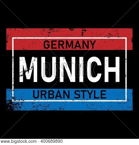 Vector Illustration Munich, Germany, Stylish Graphics Design For T-shirts, Vintage Design, T-shirt G