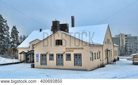 Finland, Imatra, 08,11,2014 Street In The Center Of Imatra. City In South Karelia With Population Is